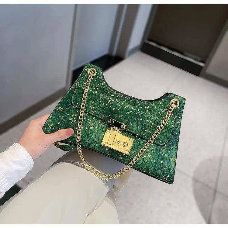 Luxury Designer Brand Сумка Женская New High Quality Leather Chain Underarm 가방 Snake Print Shoulder Bag for Women Bolsa Hot Sale