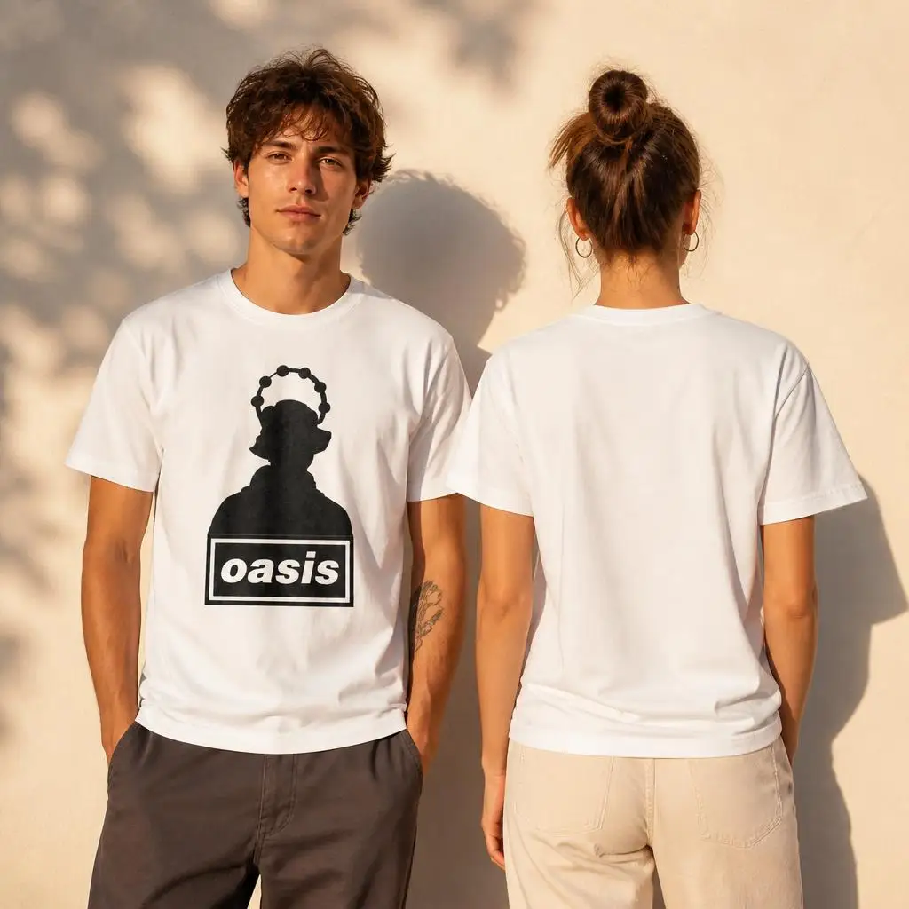 O-Oasis Liam Gallagher Tambourine Shadow Herren-T-Shirt, 100 % Baumwolle, lustiges T-Shirt mit kurzen Ärmeln, Geschenk-T-Shirts. – Detail 3