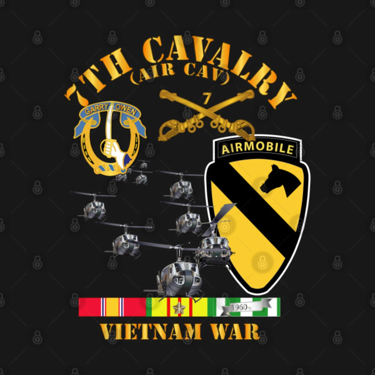 7th Cavalry Air Cav 1st Cav Division W SVC Graphic Mens Gift T-Shirt. Summer Cotton Short Sleeve O-Neck Unisex T Shirt S-3XL