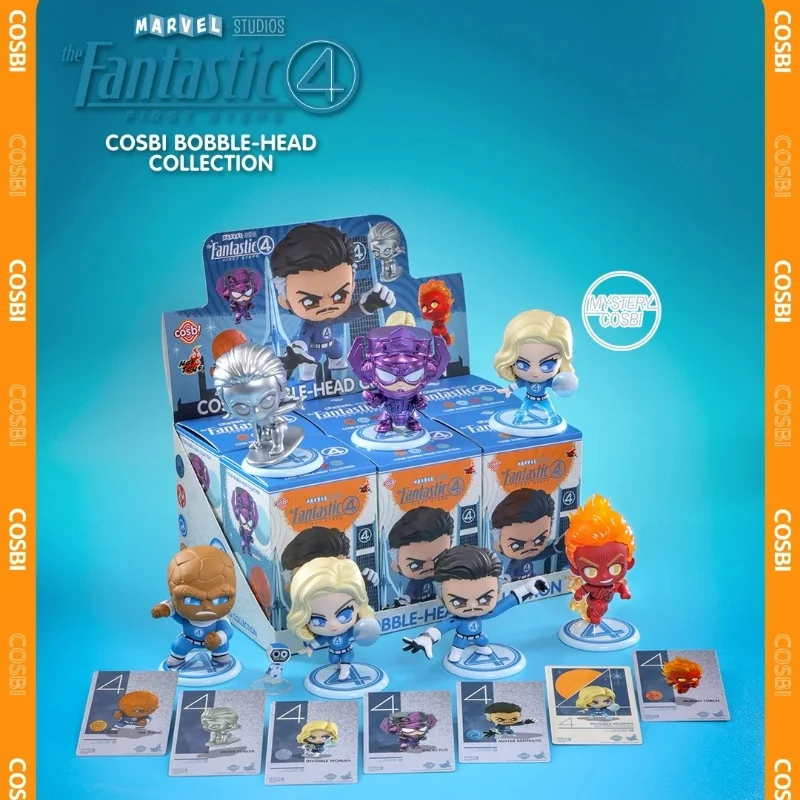 

В наличии, новинка 2025 года, натуральная мини-фигурка Cosbi Bobble-Head Fantastic 4, первый шаг, глухая коробка, невидимая женщина, загадочный подарок