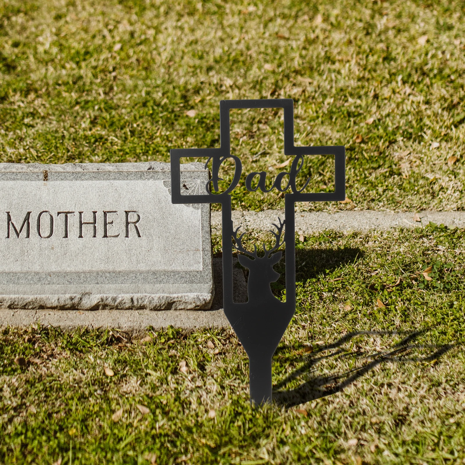 

Large Grave Decoration Stake Cemetery Memorial Ornament Outdoor Yard Decor Durable Metal Grave Marker For Courtyard
