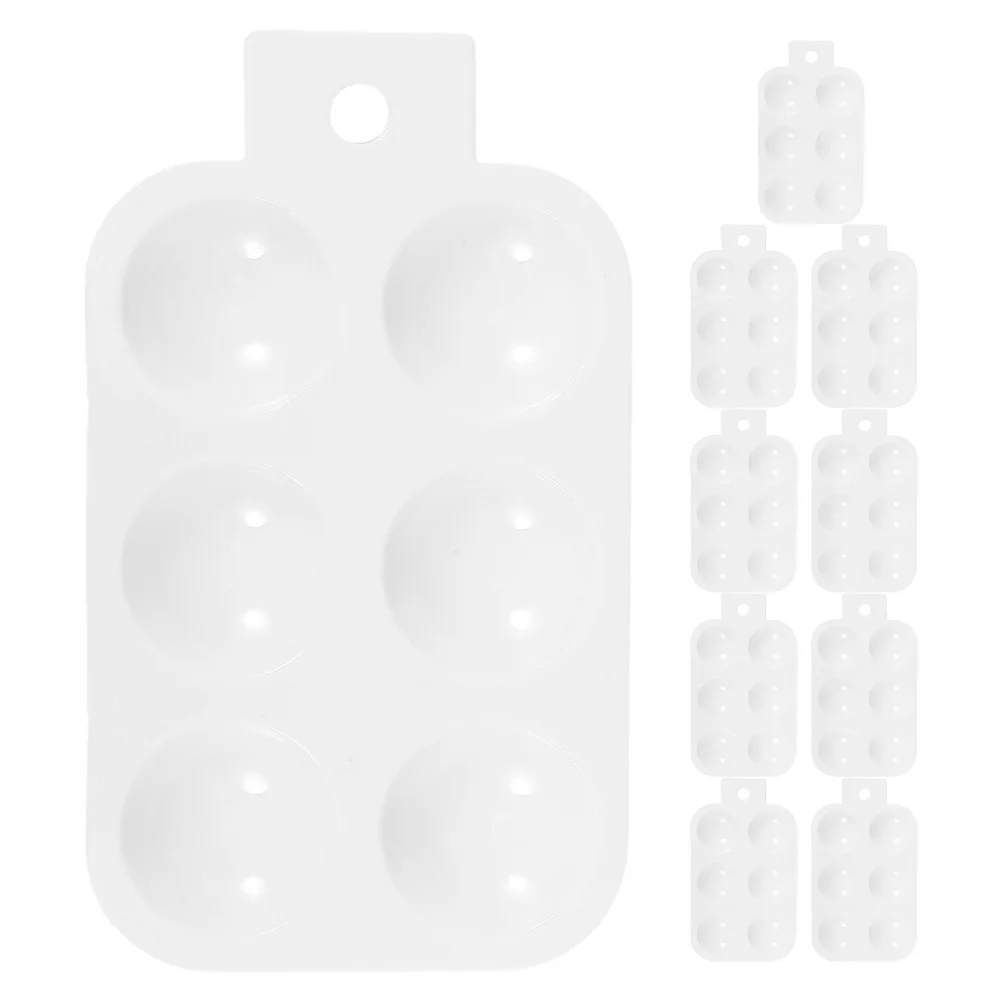 10 قطع من لوحة الطلاء البلاستيكية مكونة من 6 صينية مستطيلة خفيفة الوزن ومحمولة لصينية خلط الألوان المائية والرسم الفني