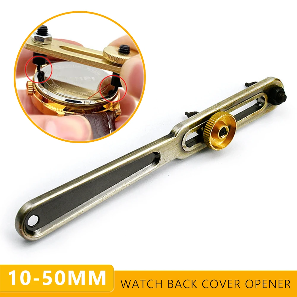 Open Back Cover Watch Tool 10-55mm Adjustable dia Metal Material Watch Back Case Opener Wrench Professional Watchmaker Tools