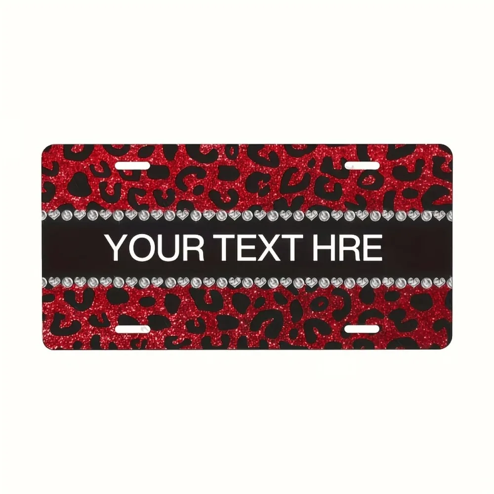 [2D Flat] 1pc Customized Words Red Bling Leopard Heart Aluminum Wall Decor (Only For Decoration)