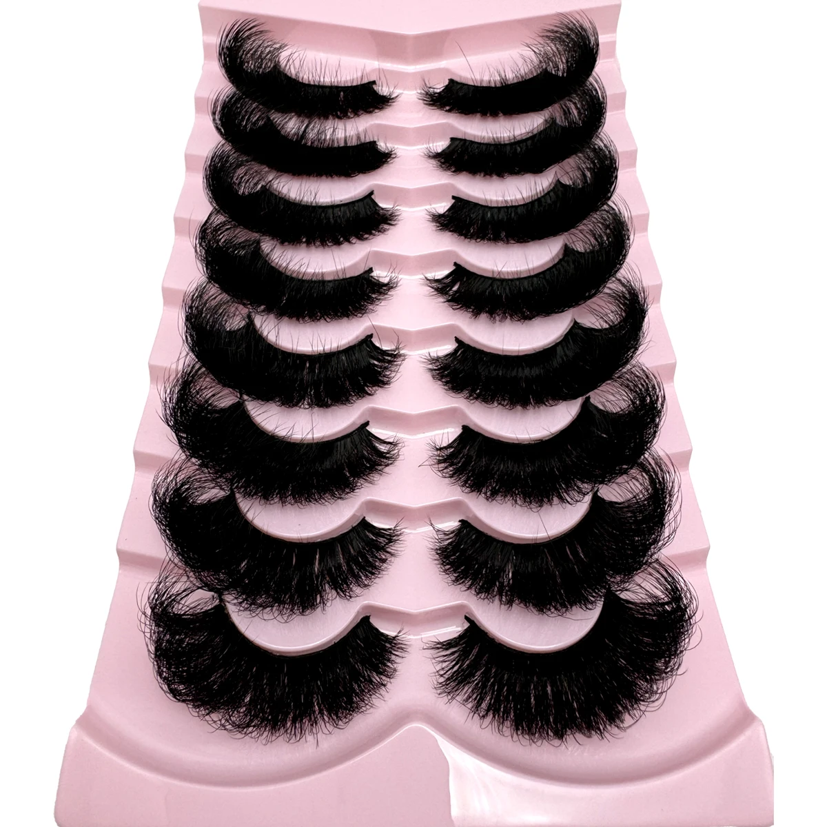 MKYDCG New 8pairs Lashes 3D Mink Eyelashes Thick 8D Fluffy Soft Eyelash Extension Natural False Eyelashes Makeup Mink Eye Lashes