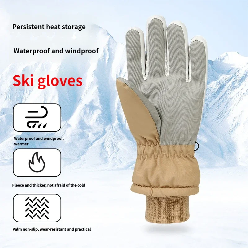 

Лыжные перчатки для холодной погоды — изолированные и флисовые подкладки для максимального тепла, чувствительный к сенсорному экрану, ветрозащитные/водонепроницаемые, унисекс
