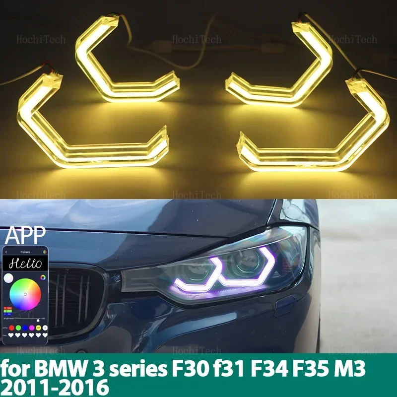 

APP Remote control M4 style RGB Ring Angel Eyes LED Light Rings for BMW 3 series F30 f31 F34 F35 M3 2011-16 318i 320i 328i 330i