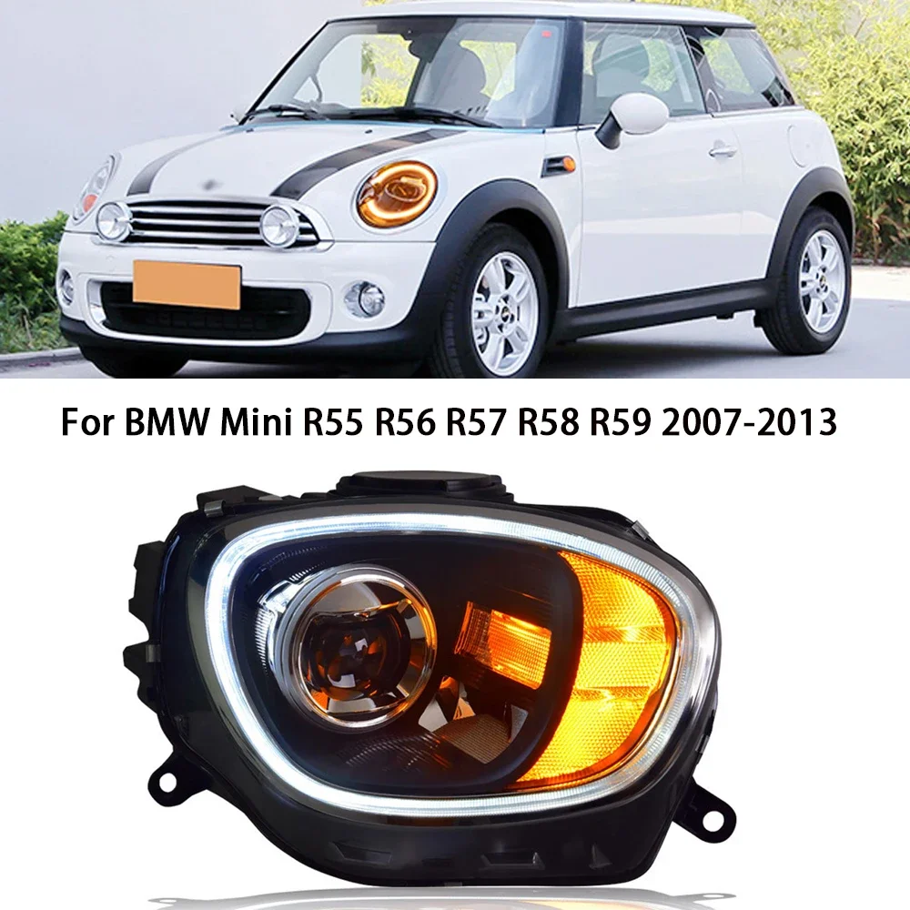 Car Led Headlight For BMW Mini Coopers R56 R57 R58 R59 2007-2013 Front DRL Turn Signal Light Headlamp Assembly Plug And Play