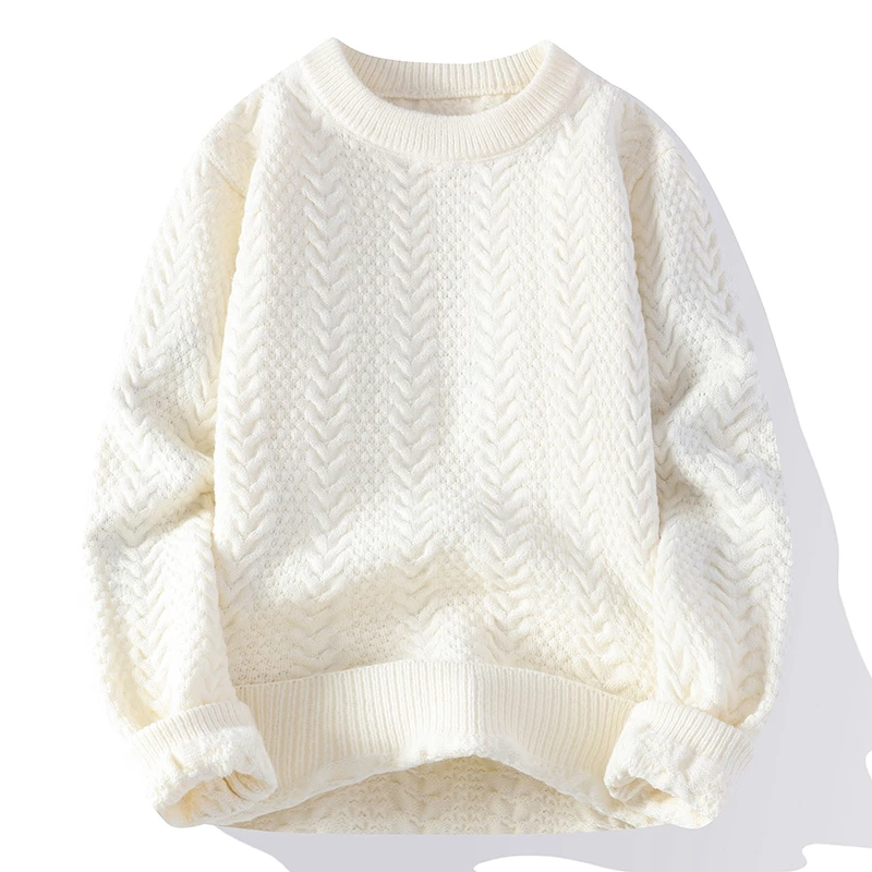 

2023 Autumn/Winter Men Solid color Twists pattern weater Men's Fashion Casual Sweaters Thick Warm wool pulloversb size M-3XL
