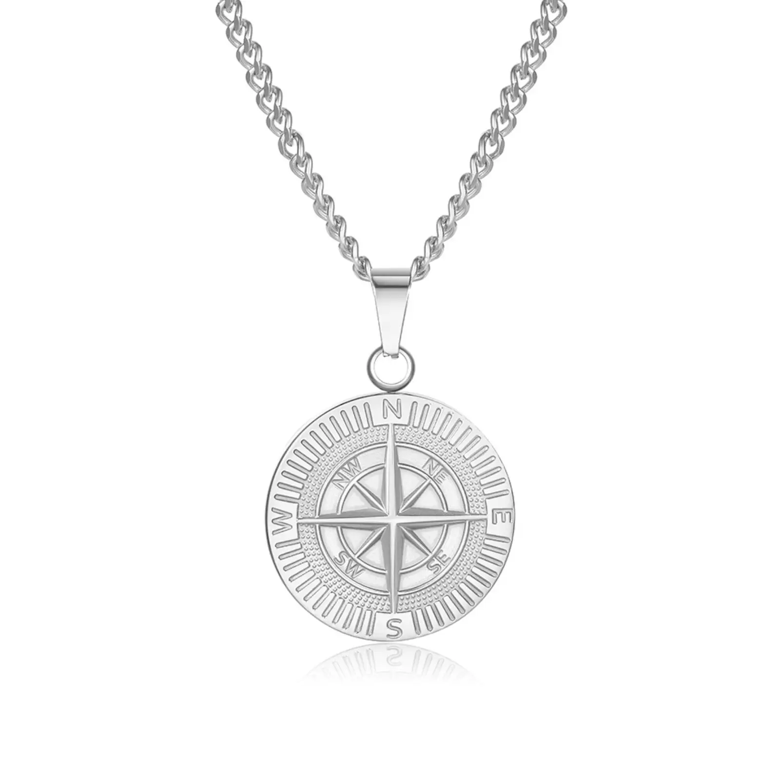 Edelstahl-Kompass-Anhänger-Halskette Segel- und Outdoor-Sport-Liebhaber-Schmuck Geschenk für Männer und Frauen – Detail 1