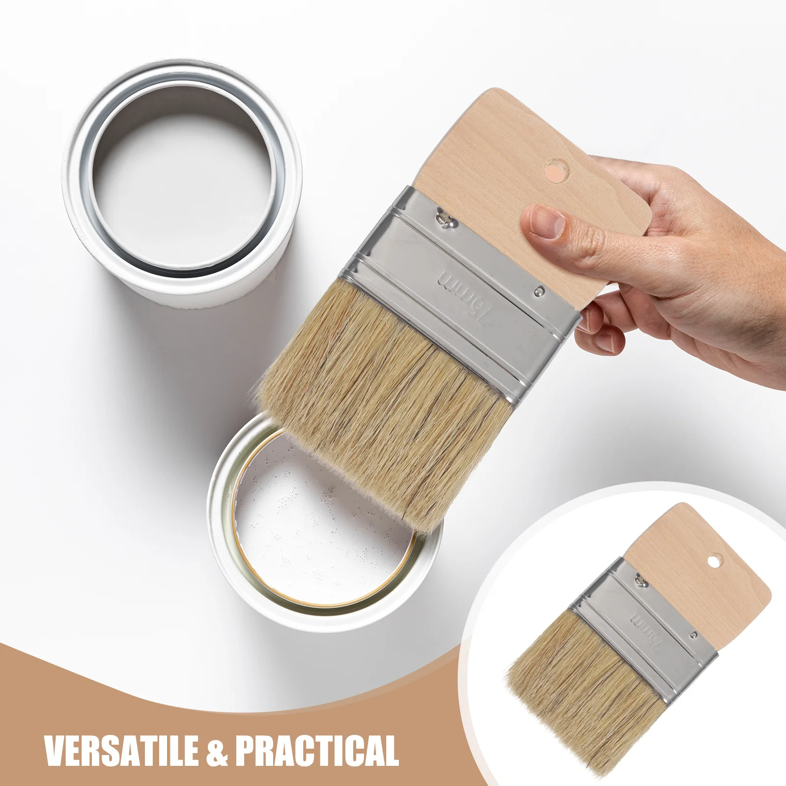 

High Quality Stain Applying Brush with Solid Wood Handle Perfect for Deck Furniture Wall Painting and Cleaning Tasks
