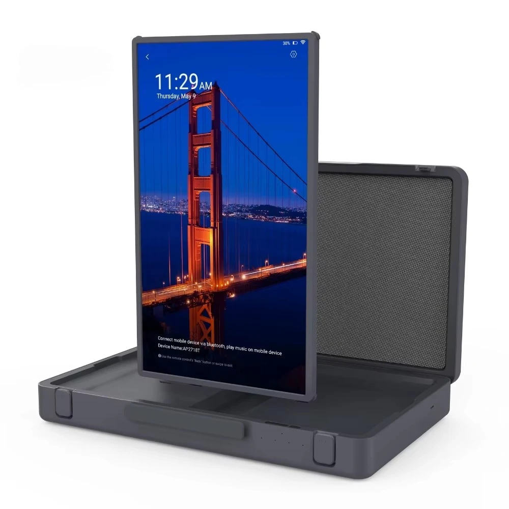 

PackGo 27 Inch 8+128GB Android 13 Portable Briefcase Touch Screen Smart TV Outdoor With Voice Control Portable Display