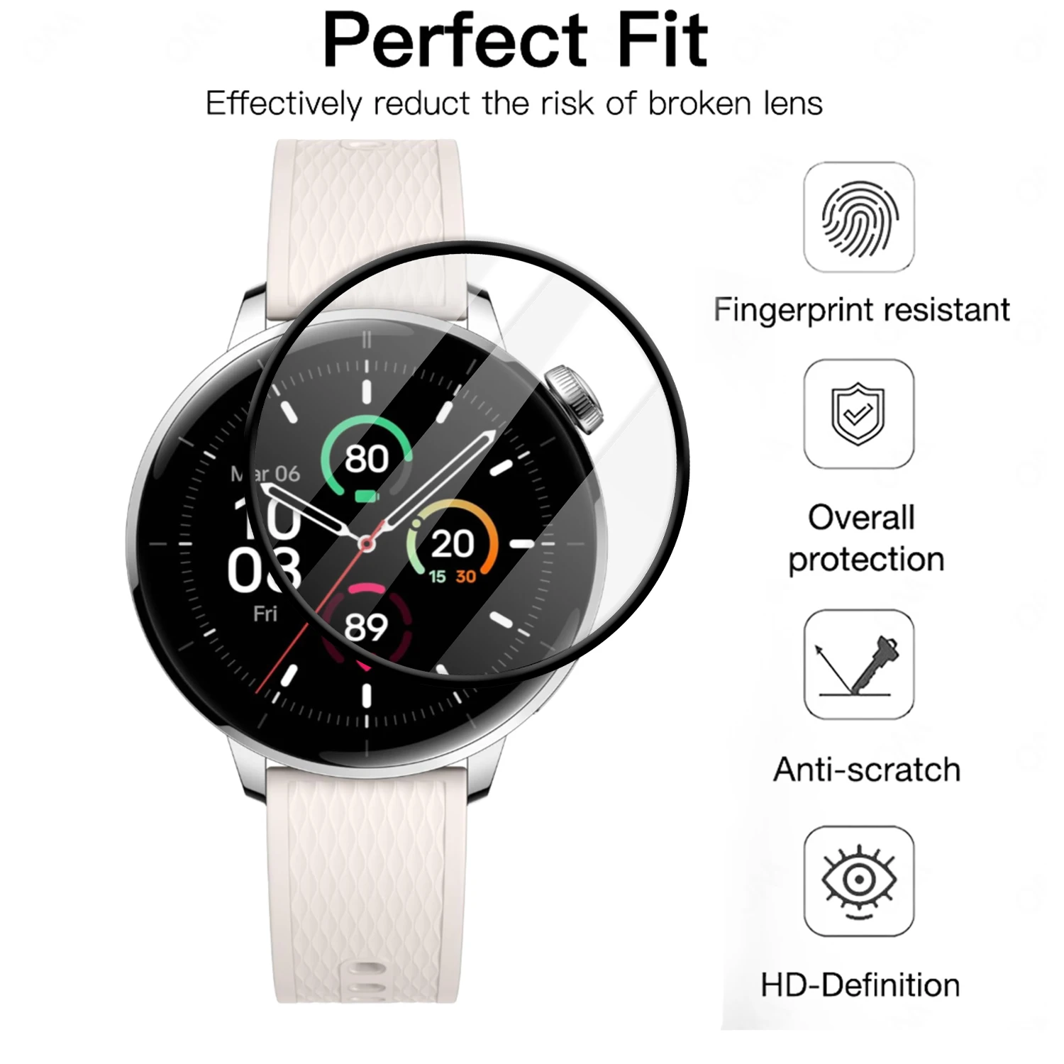 For OnePlus Watch 3 41MM HD Soft PMMA Film Screen Protectors Anti-scratch Protective Films for OnePlus Watch3 41mm Accessories