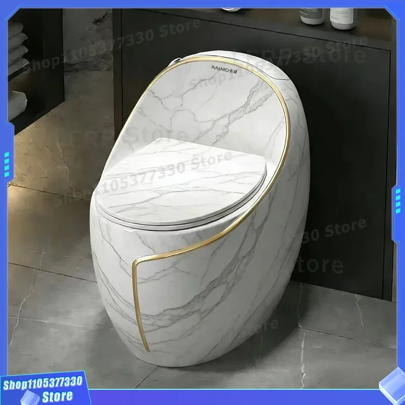 Modern Gray Ceramic Siphon Toilet Large Diameter Flush Kaling Egg Shape Light Luxury Bathroom Sanitary Ware High Efficiency