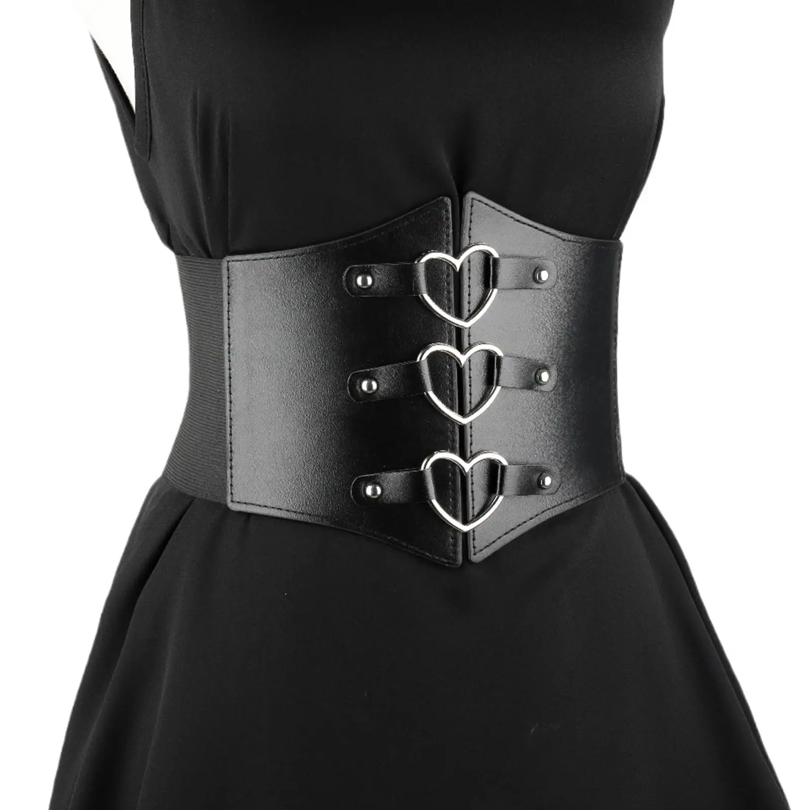 Creative Women Charm Waistband Wide Elastic Love Buckle Wrap Accessories for Dresses Coats Halloween Female Cosplay