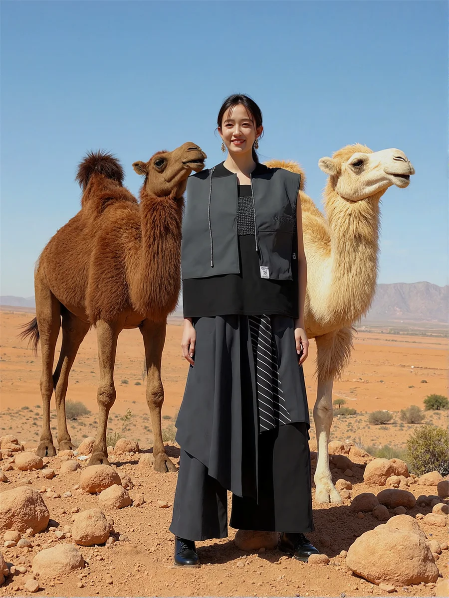 Damenhose, Bell-Bottom, abgestuft, Haremshose, locker, lässig, bequem, elastische Taille, mehrere Taschen, Sommer, leicht, atmungsaktiv