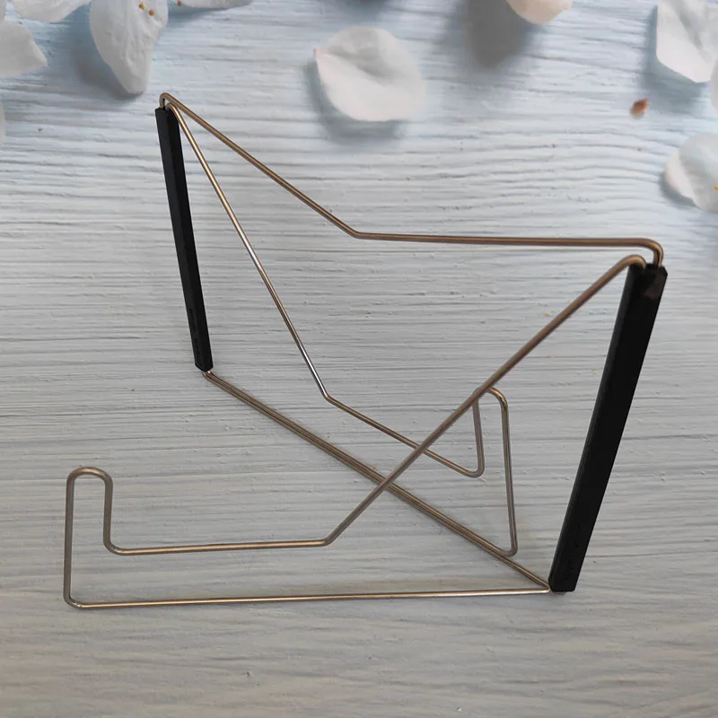 Steel Wire Portable Reading Frame Folding Bookend Music Stand Reading Book Holder Rack