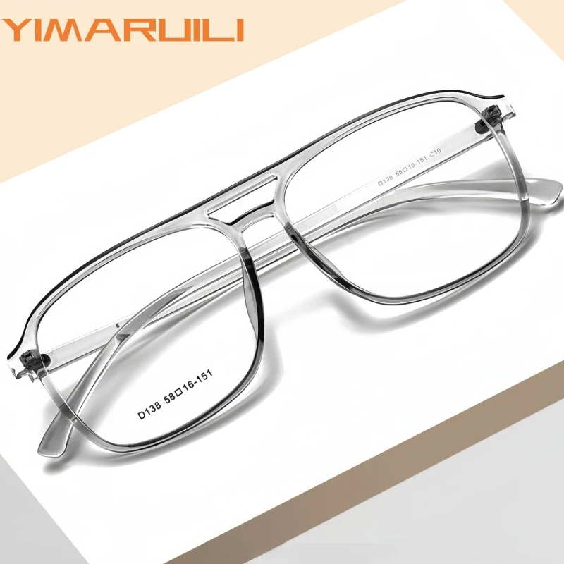 

YIMARUILI ульсветильник кие очки с двойным лучом TR90 Ретро многоугольные мужские Оптические рецептурные декоративные оправы для очков для женщин и мужчин D138