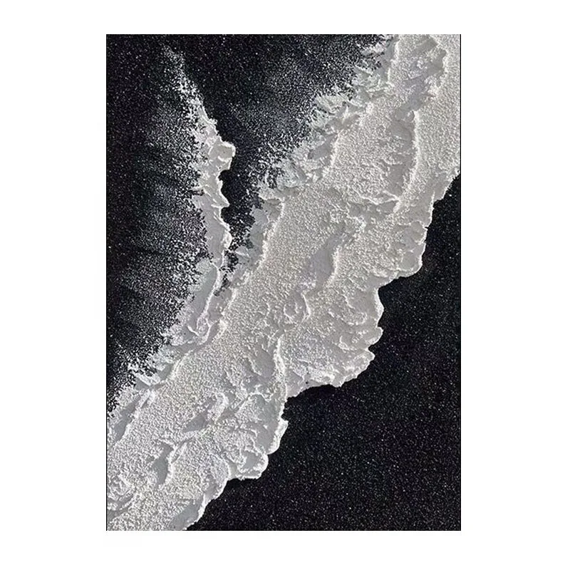 

Hand painted oil painting, black and white sandstone decoration, abstract