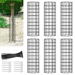 6 Pk Tree Trunk Protector Enhanced Tree Trunk Protection Guards With Metal Stakes Easy-Installation Iron Tree Trunk Protector