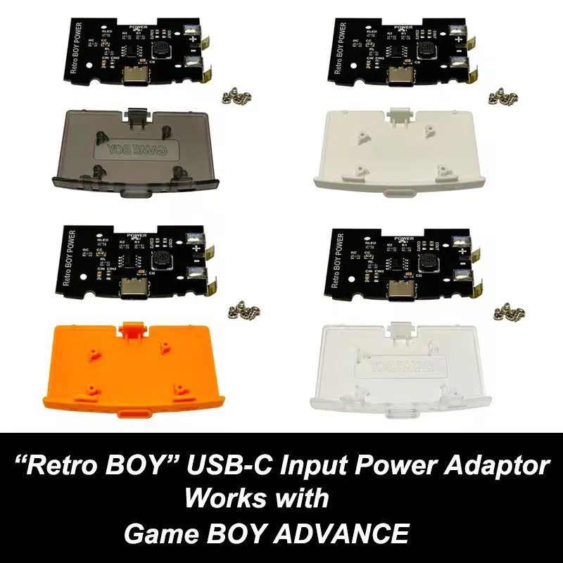 Rechargeable Battery Module USB-C For GBA Universal Lithium Battery Mod For GBA Highlight Power Adapter