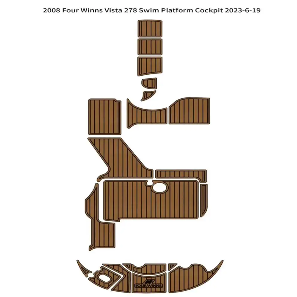 

2008 Four Winns Vista 278 Swim Platform Cockpit Pad Boat EVA Foam Faux Teak Floor Mat Seadek Gatorstep Style Self Adhesive a16z
