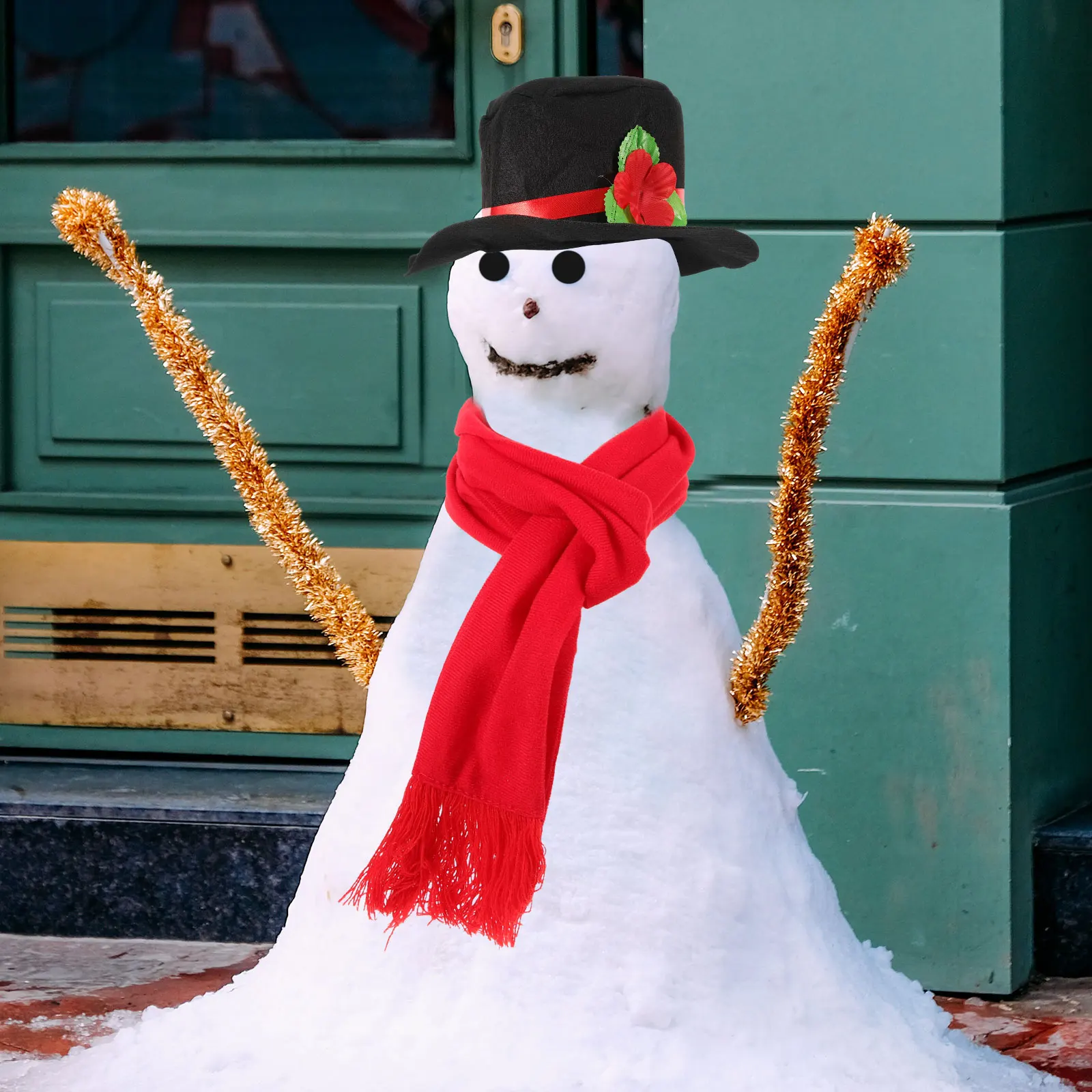 

16 Pcs Christmas Accessories Snowman Craft Supplies Kit Winter Outdoor Snowman Dress Up set xmas Holiday Home Decorations