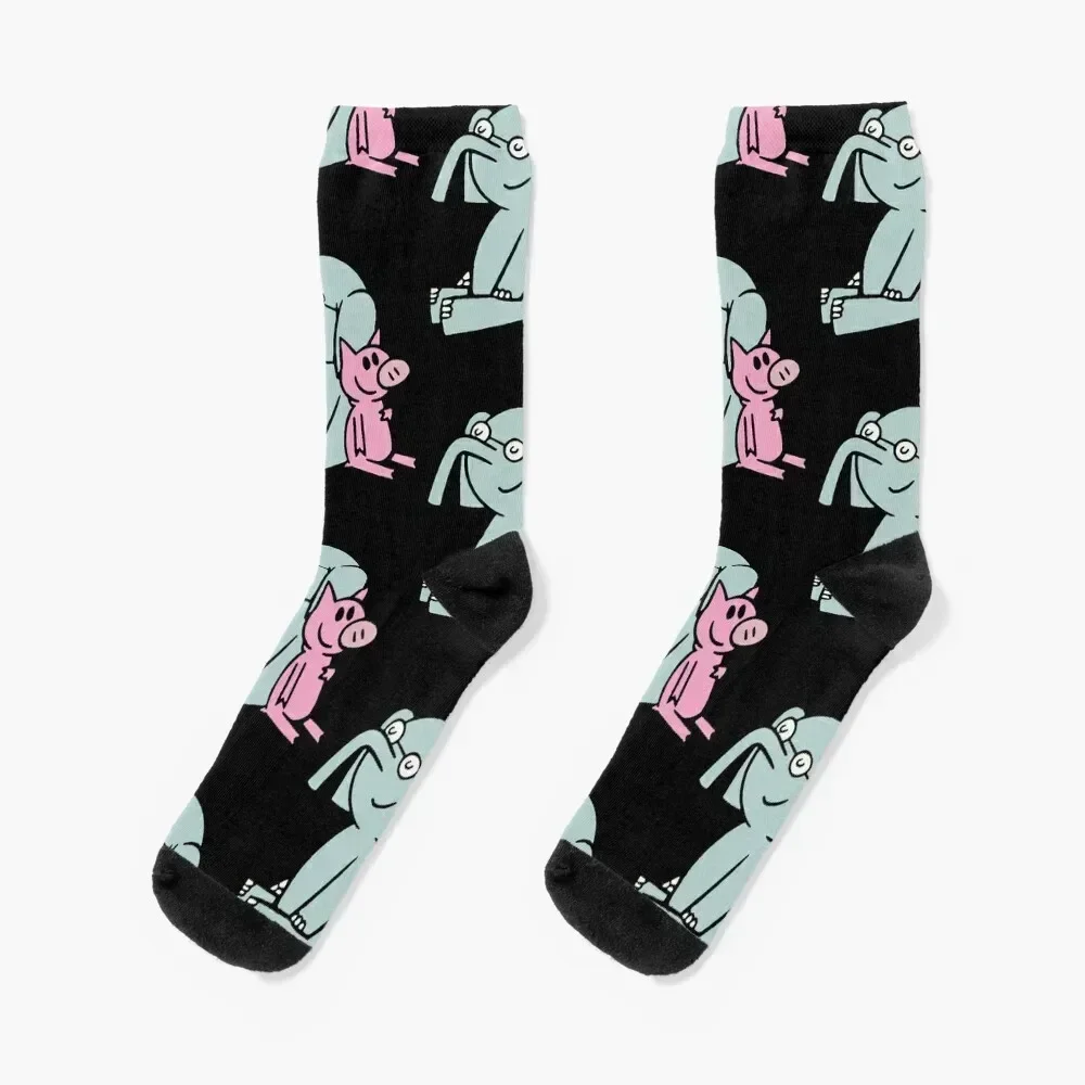 Elephant and Piggie. Gerald and Piggie. Anime transparent sticker, mo willems Socks Rugby aesthetic Ladies Socks Men's