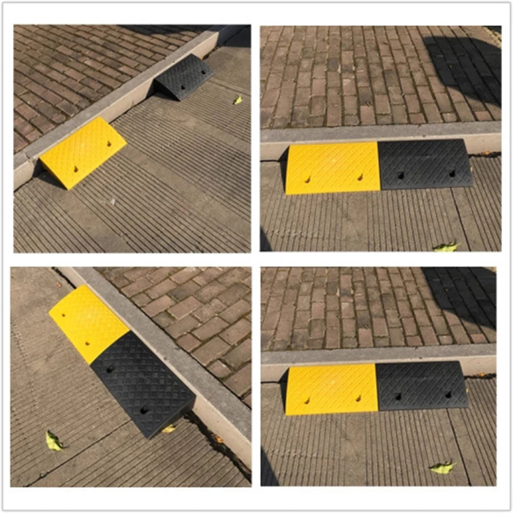 

Heavy Duty Plastic Curb Ramp Yellow Non Slip Portable Ramp For Scooter Car Motorcycle Bike 49.50X24.00X6.70Cm