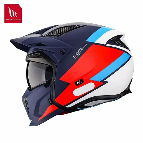 Imagen 2 del producto Casco de motocicleta MT StreetFighter Original, combinación desmontable, casco Retro, certificación ECE DOT, Cascos de cara completa para moto