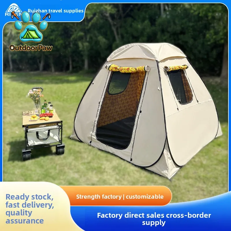 Outdoor camping tent folding portable tent quick opening automatic Middle East printing two doors and two windows