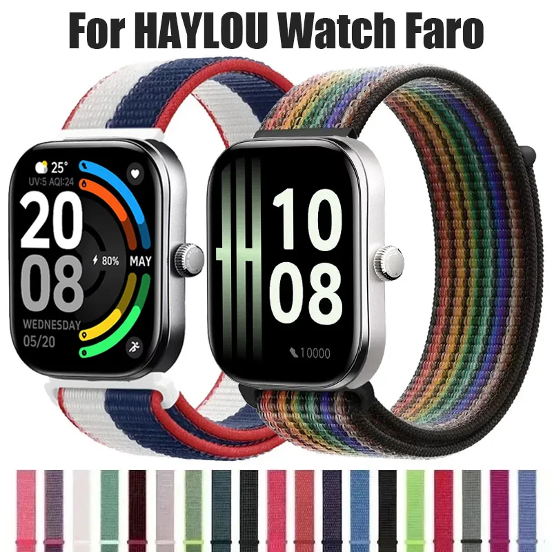 Correa de nailon de 20mm y 22mm para reloj HAYLOU Faro/Ultra/Solar 5, correa deportiva para reloj Haylou 3 4S/RS5 S8 S6 R8/Lite 2/Neo 2/RS4 RS4 Plus