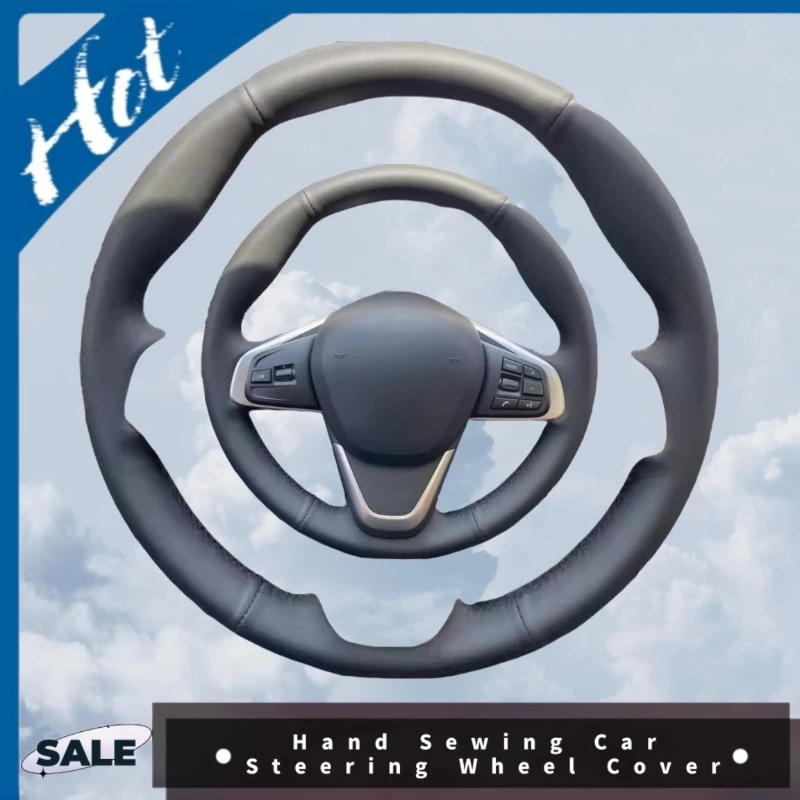 

DIY Abrasion-resistant Breathable Genuine Leather Steering Wheel Cover For BMW M3 M5 E36 E46 E60 E90 E92 X1 F48 X3 X5 X6