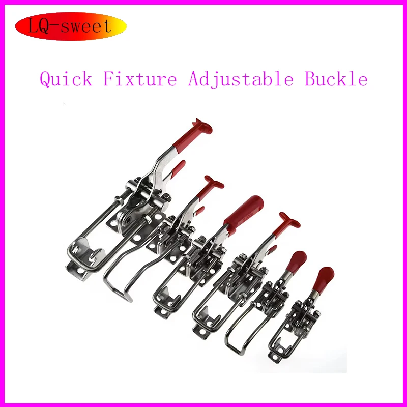 304 Stainless Steel / Iron galvanized Quick Fixture Adjustable Buckle Lock Clamp Box Buckle Horizontal Fixture Door Bolt Clamp