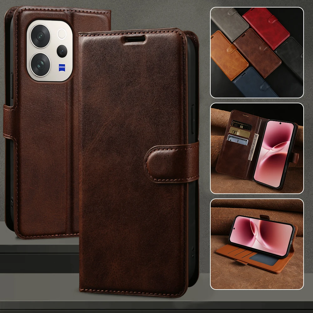 

Deluxe PU Leather Flip Phone Case On For Vivo V70 V40 iQOO Z5 X90 Pro Y72 Y33S Y31 Y21S Y20S Y12S 2021 Y11S Wallet Cover Coque
