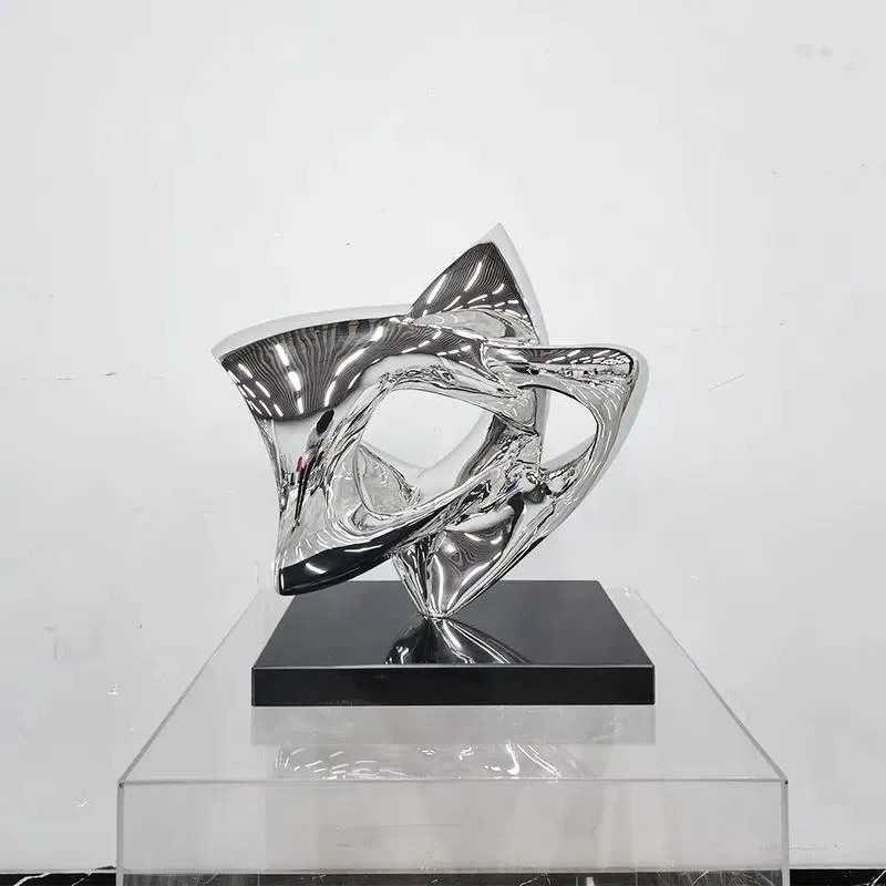 Wholesale Modern Abstract Metal Art Large Custom Welded Stainless Steel Brass Bronze Sculpture for Hotel Garden Interior