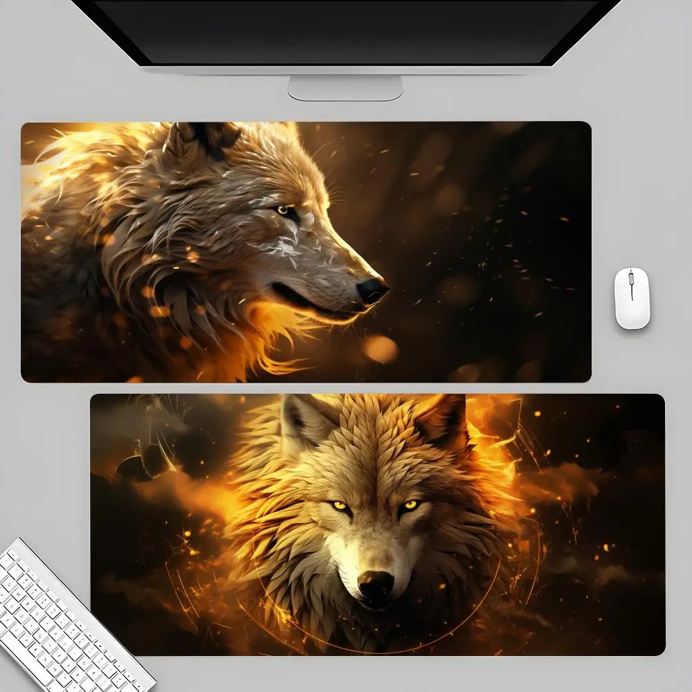

Animals Wolf Mouse Pad 80x40cm XL Lockedge Mouse Pad Grande Office Computer Desk Mat Table Keyboard Big Mouse Pad