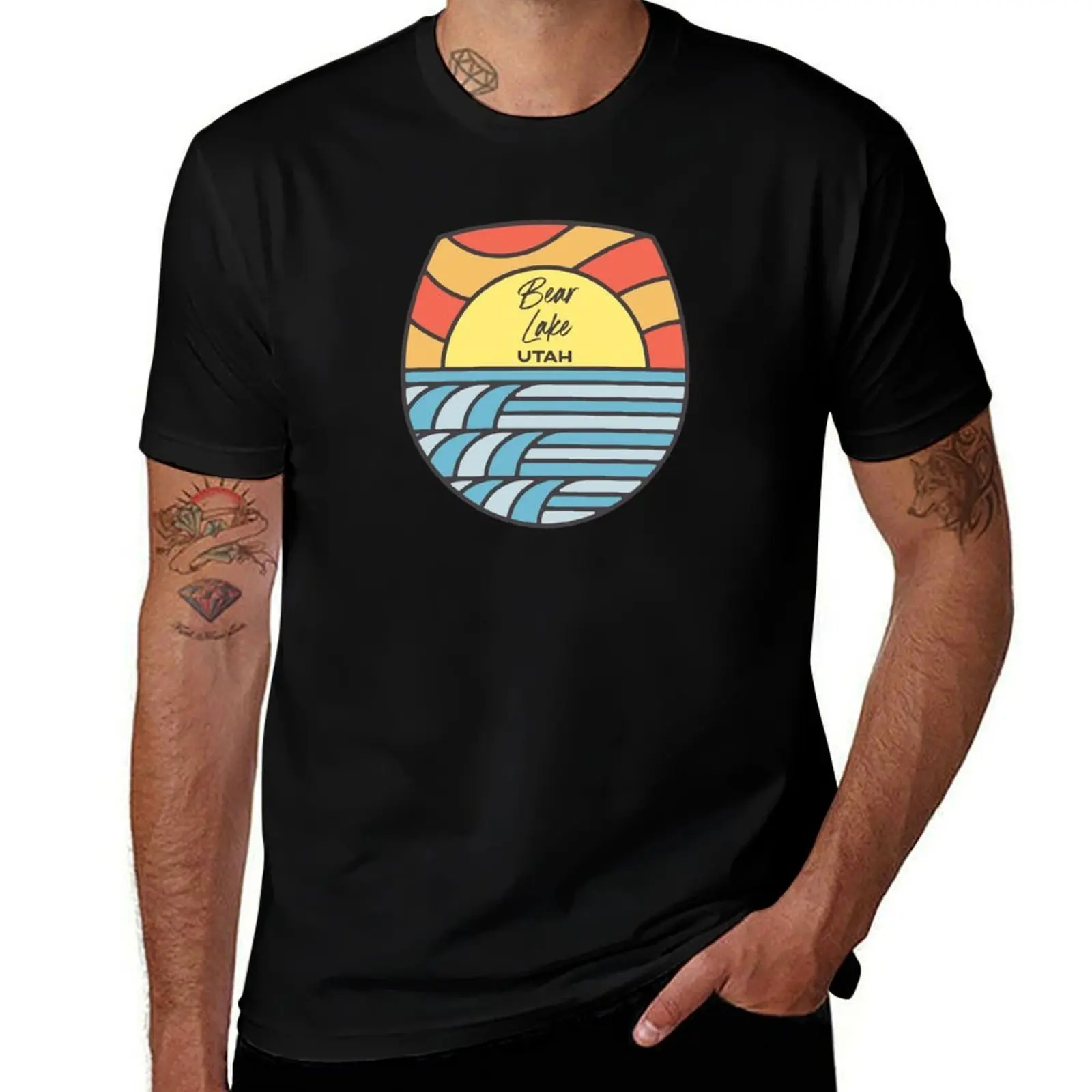 

Bear Lake Utah UT Retro Water Sunrise and Sunset T-Shirt sublime oversizeds animal prinfor boys sweat shirts, men