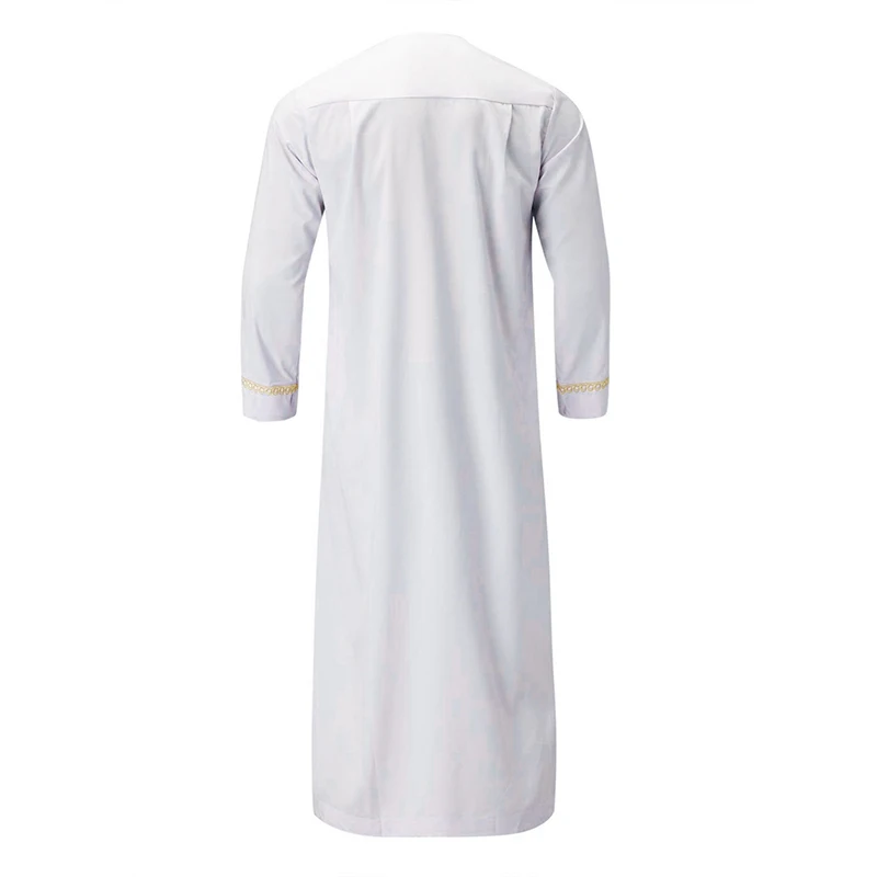 رداء قفطان مغربي تقليدي للرجال بأكمام طويلة وتطريز ذهبي معقد وفضفاض مناسب لزي النمط العرقي