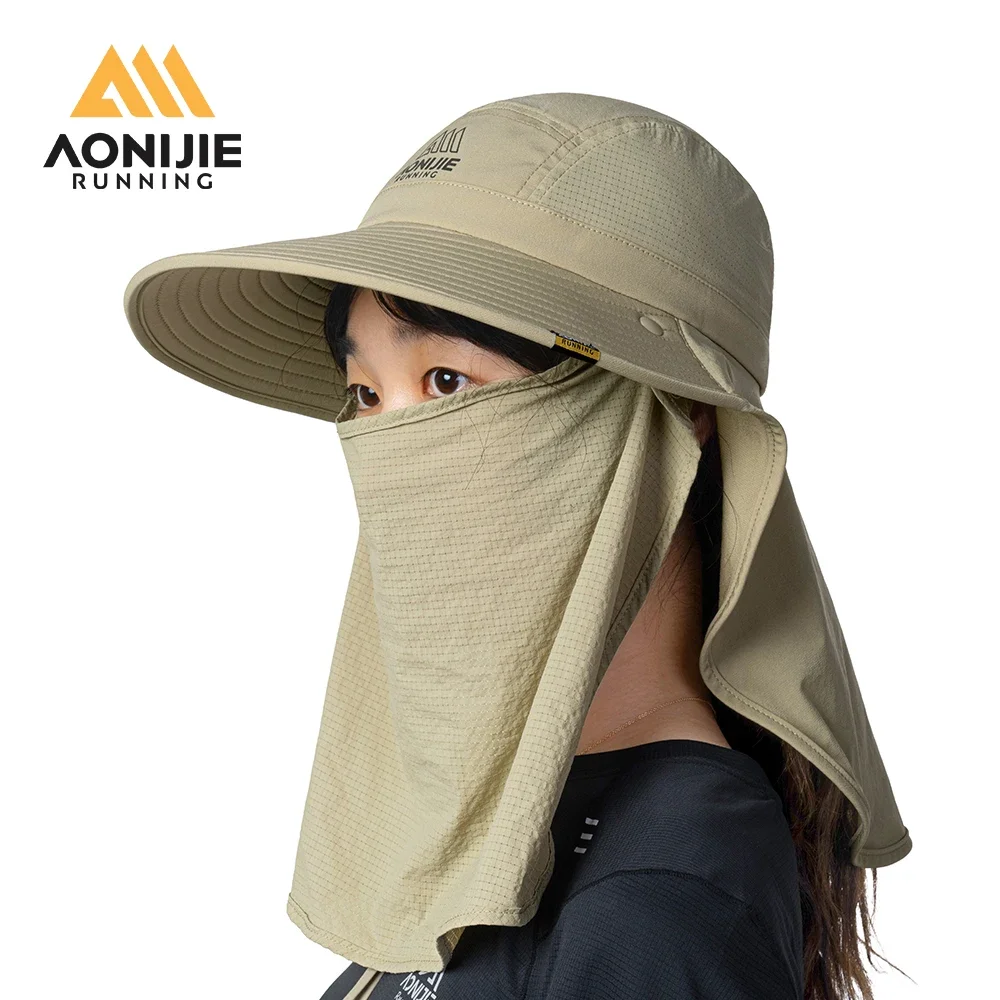 

AONIJIE E4627 Unisex Long Enlarged Brim Shawl Hat Hiking Hat Outdoor Sun Hat Removable Shawl for Desert Hiking