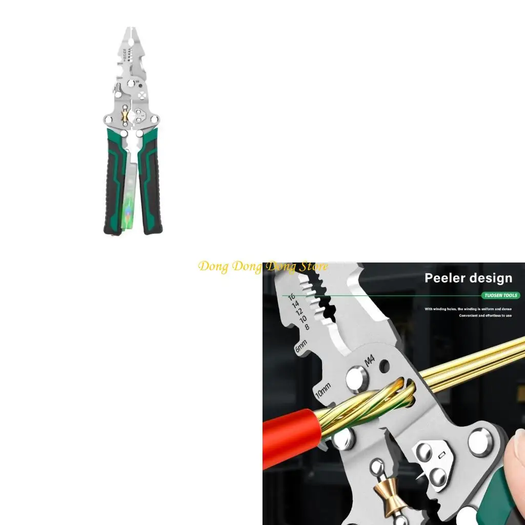 

Foldable Wire Strippers 4 in 1 Wire Stripping with Electricity Measurement