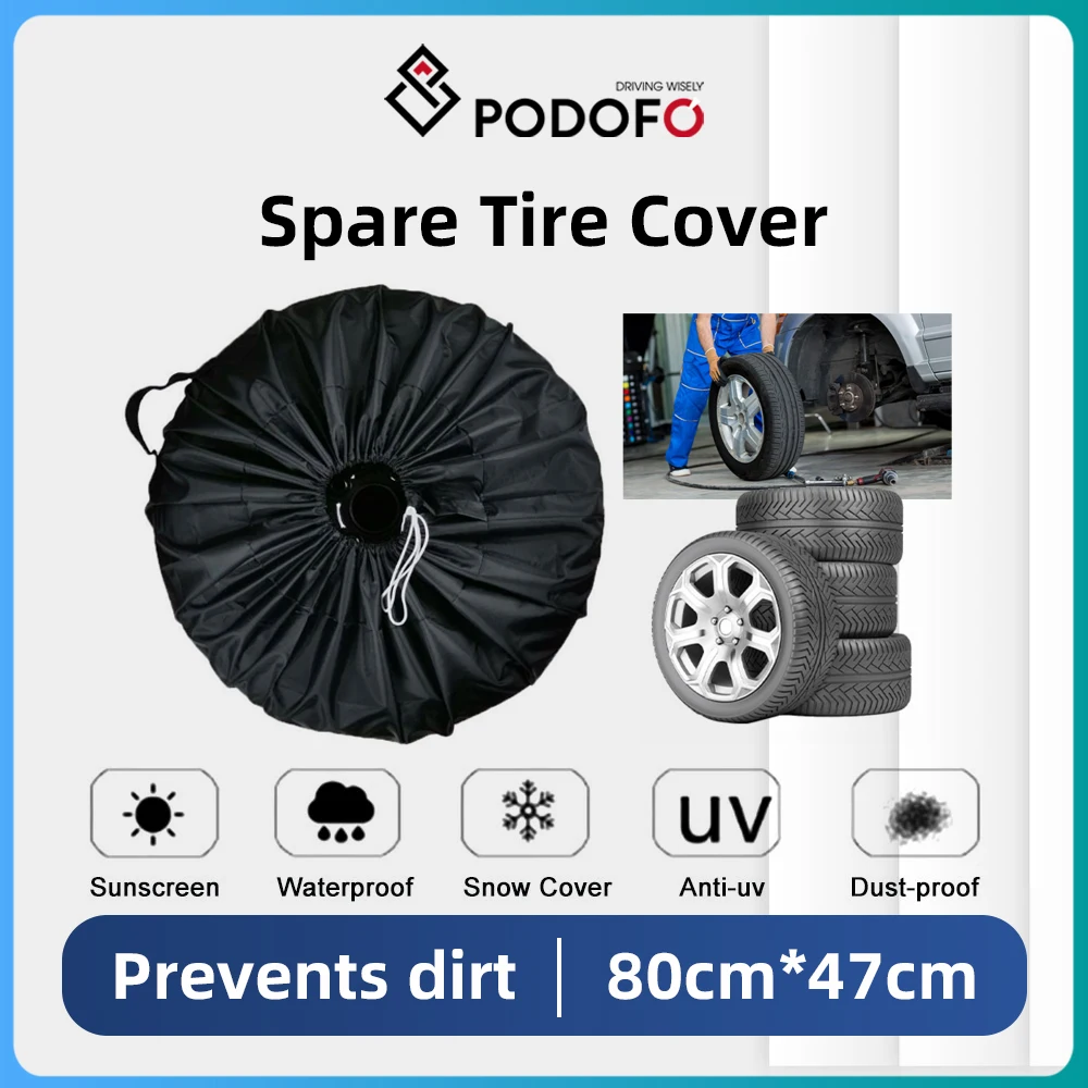 Podofo Universal Car Wheel Spare Wheel Covers Automatic Tyre Storage Bags 210D Oxford Fabric Dustproof Protector For Car Styling