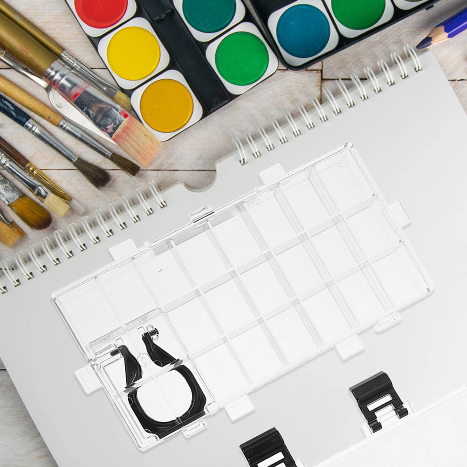 

24 Wells Moisturizing Paint Box Thick Plastic Airtight Watercolor Palette For Gouache Oil Painting Grids Paintbox Art Supplies