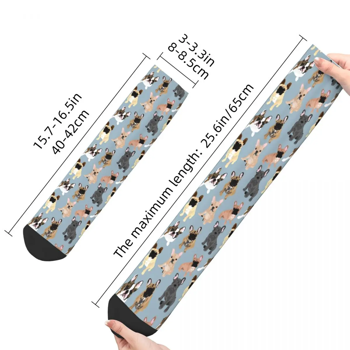Happy Funny Male Men Socks Hip Hop Frenchie French Bulldog Sock Dog Skateboard Women Stockings Spring Summer Autumn Winter