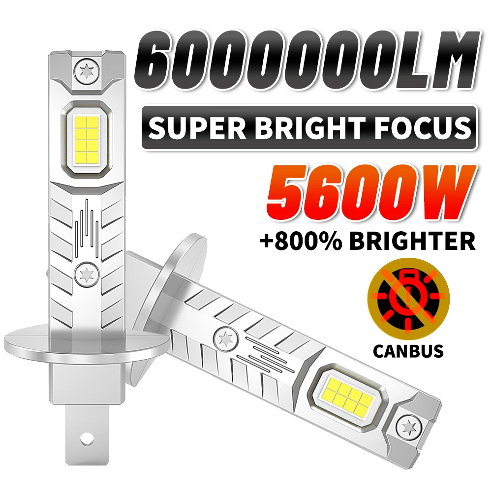 

5600W H7 H4 H1 LED CANBUS Light Mini Head Lamp 1:1 Size Wireless 6000K Car LED Headlight Bulbs Error Free with Fan 12V 24V