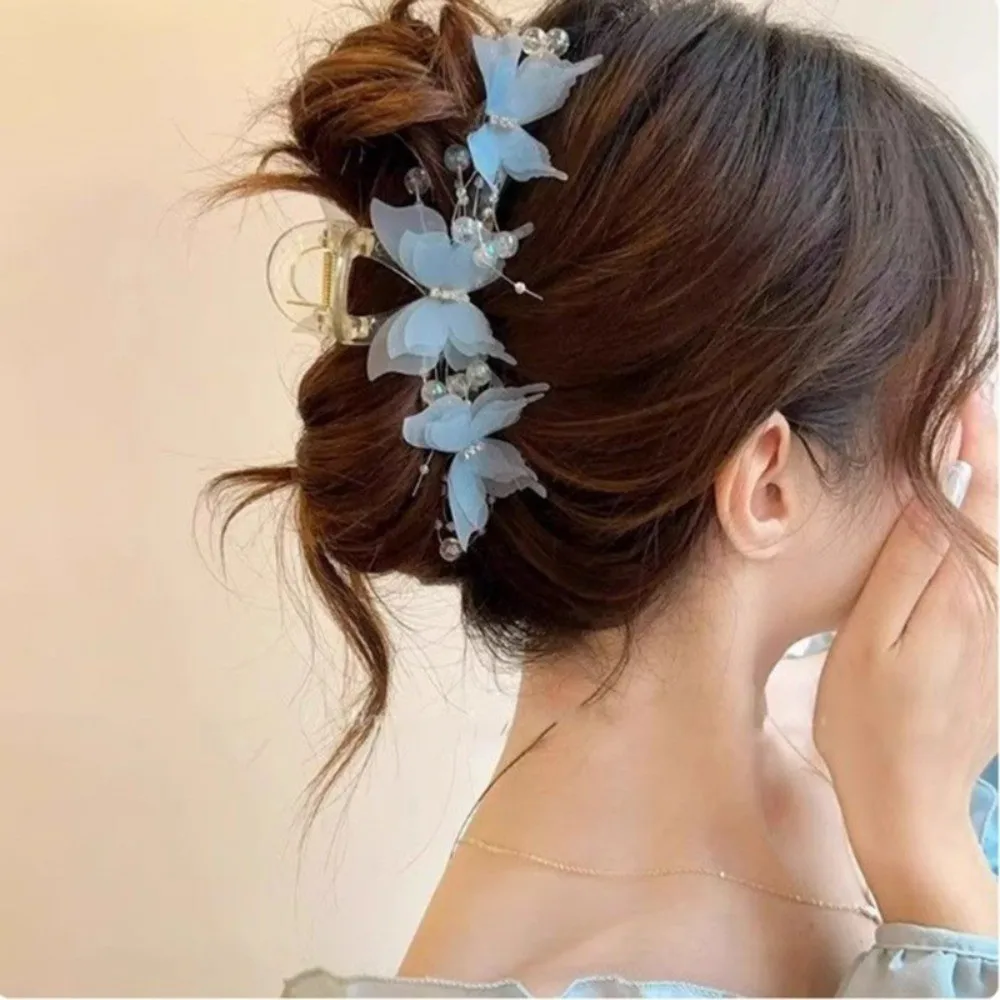 2025 New Fashion Butterfly Hair Clip Female Large Size High-end Sweet Hairpin on The Back of The Head Hair Accessories