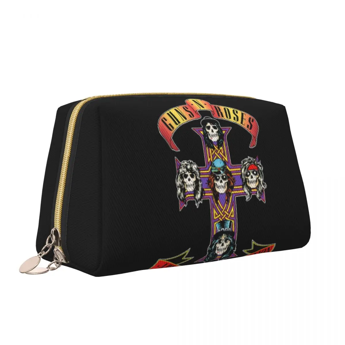 Cute Heavy Metal Rock Music Band Guns N Rose Travel Toiletry Bag Women Cosmetic Makeup Bag Beauty Storage Dopp Kit