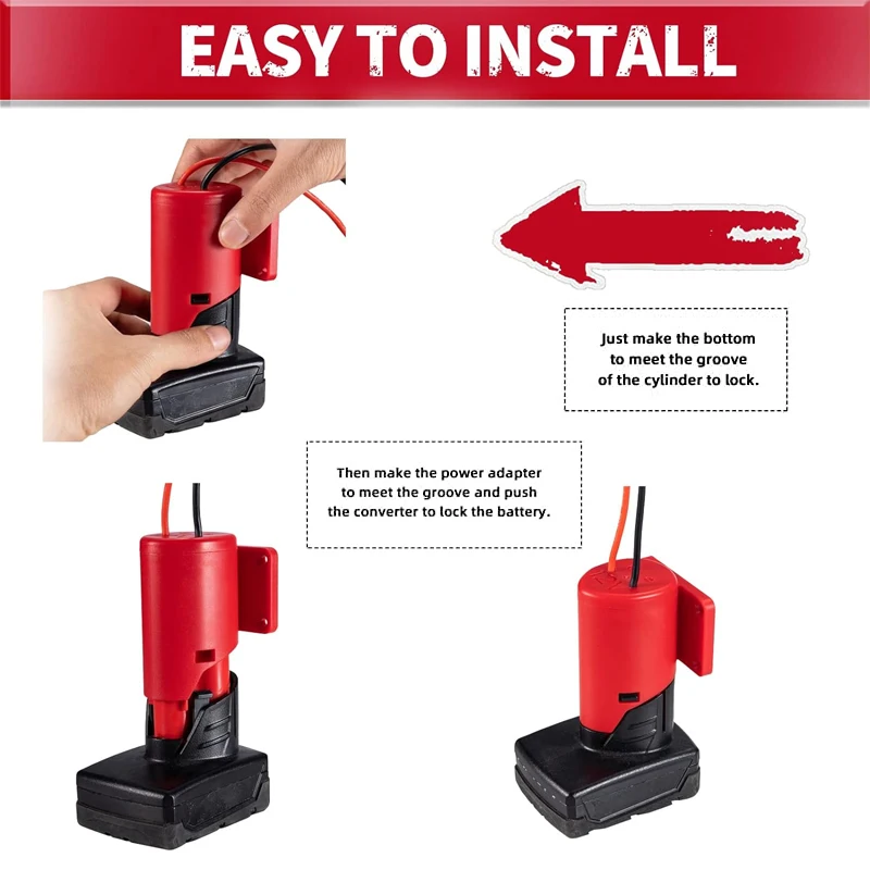 Adapter baterii do Power Wheels, złącze zasilania do stacji dokującej Milwaukee 12V, przetwornik zasilania 12 Gauge do zabawek RC i robotyki DIY. — zdjęcie produktu 6