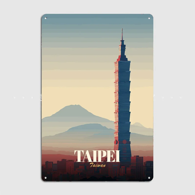 Taipei 101, Taiwan Poster Metal Sign Room Decor Life Wall Custom Bedroom Indoor Home Wall Decor Posters Room Decoration