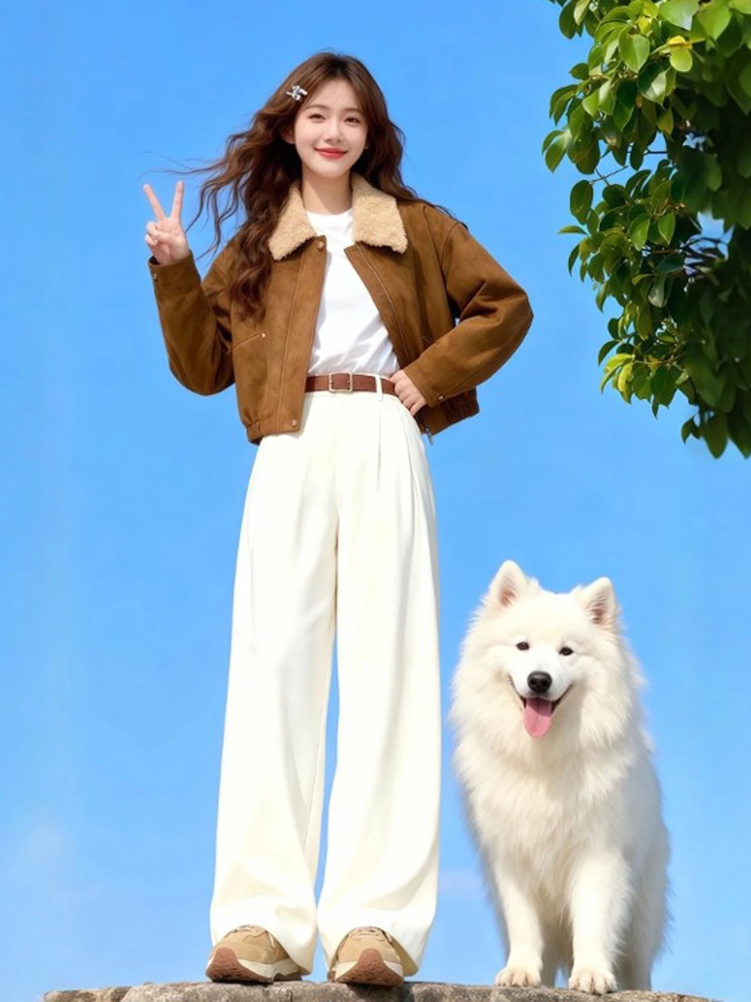 

Retro Loose Fit ort Coat Korean Sle Faionable Collar Design Spring 2026 Women's Premium Quali Top Universal Size